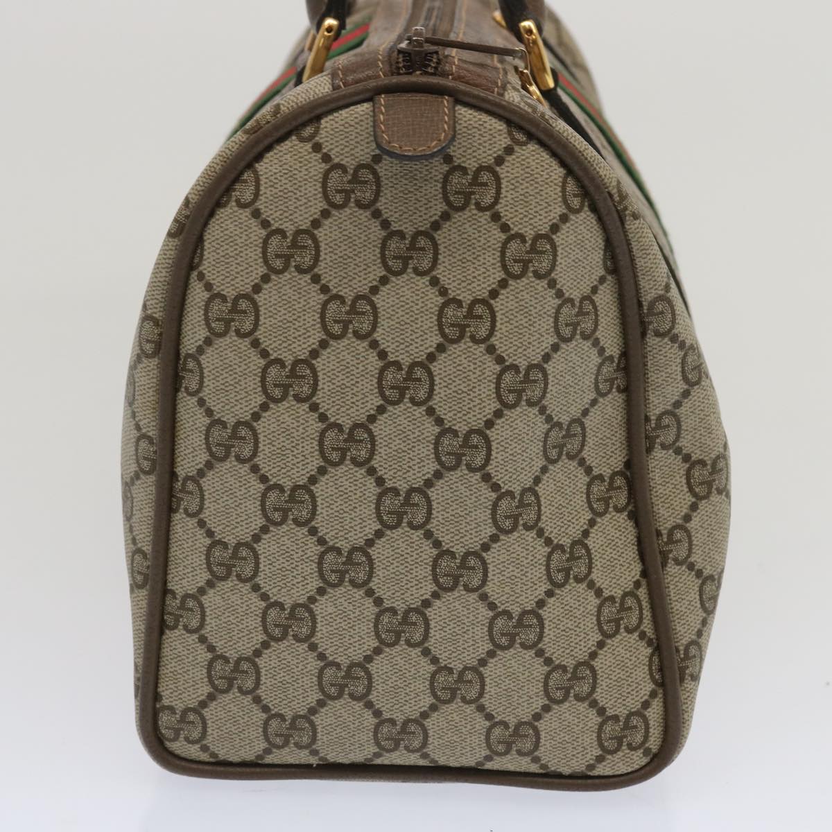 GUCCI GG Supreme Web Sherry Line Boston Bag Beige Red 24 02 007  10839