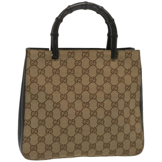 GUCCI Bamboo GG Canvas Hand Bag Beige 002 1061  10842