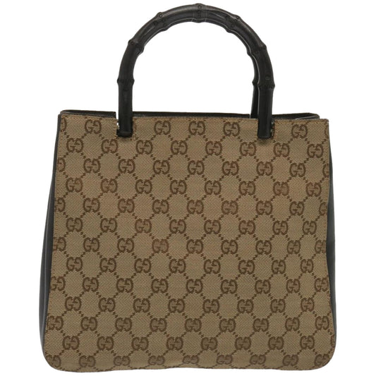GUCCI Bamboo GG Canvas Hand Bag Beige 002 1061  10842