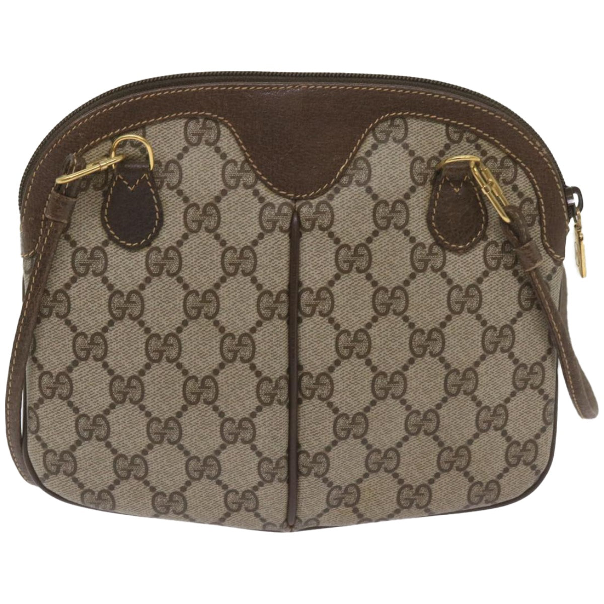 GUCCI GG Canvas Web Sherry Line Shoulder Bag Red Beige 904 02 047  10868