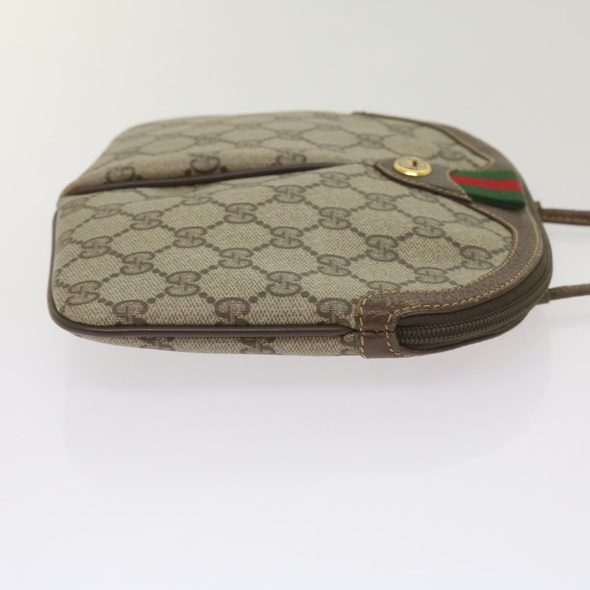 GUCCI GG Canvas Web Sherry Line Shoulder Bag Red Beige 904 02 047  10868