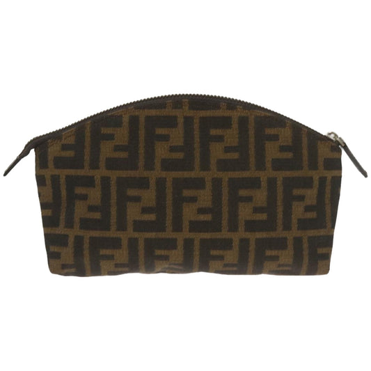 Luxury FendiZucca Canvas Pouch Brown Blackyk10915
