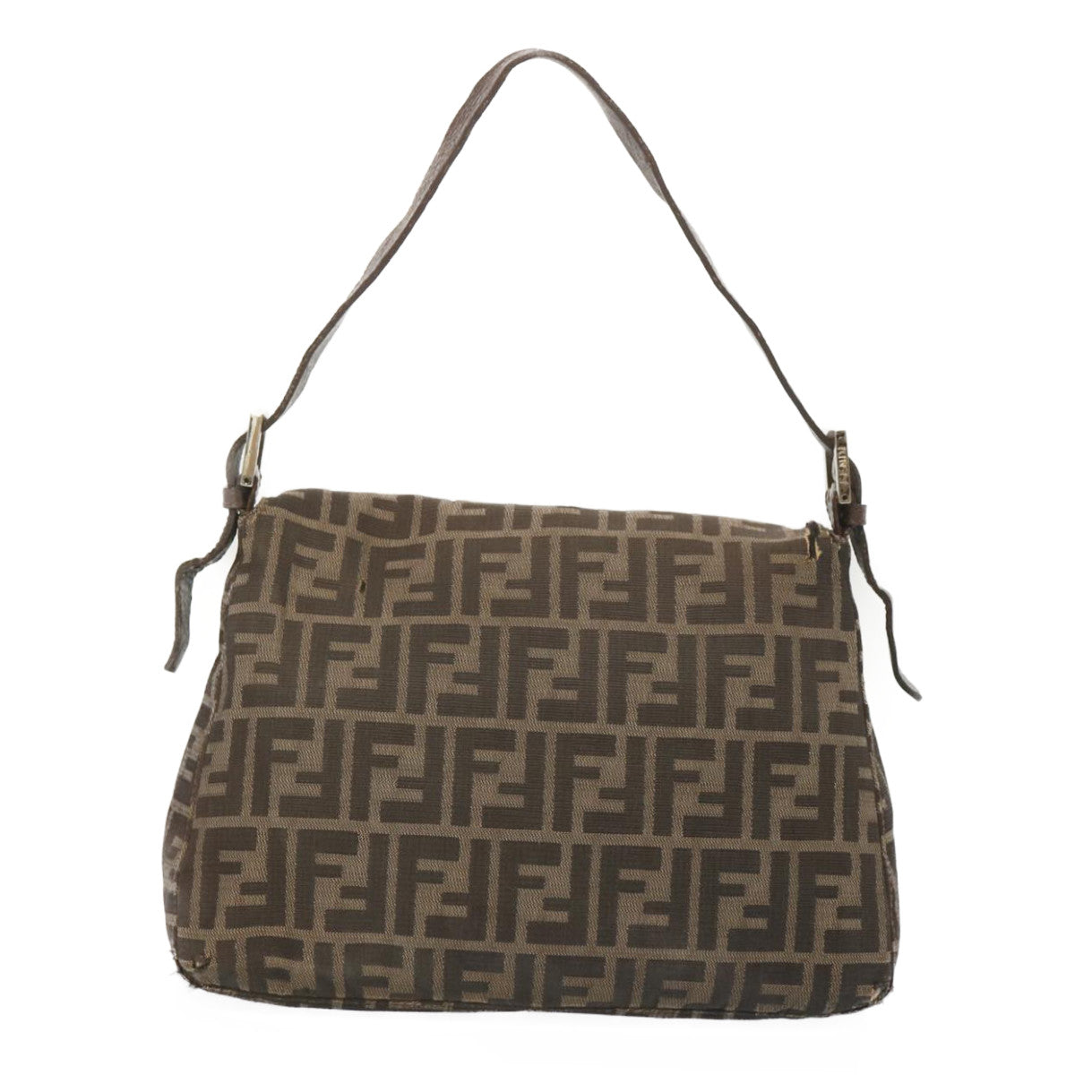 Luxury FendiZucca Canvas Mamma Baguette Shoulder Bag Black Brownyk10917