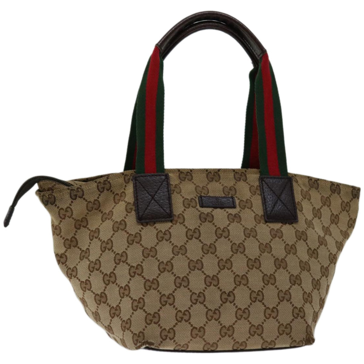 GUCCI GG Canvas Web Sherry Line Tote Bag Red Beige Green 131228  10923