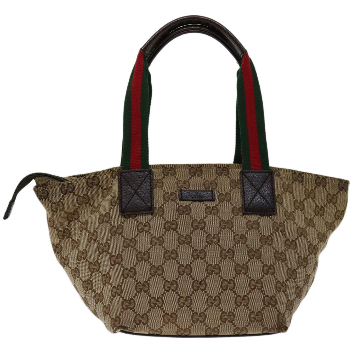 GUCCI GG Canvas Web Sherry Line Tote Bag Red Beige Green 131228  10923