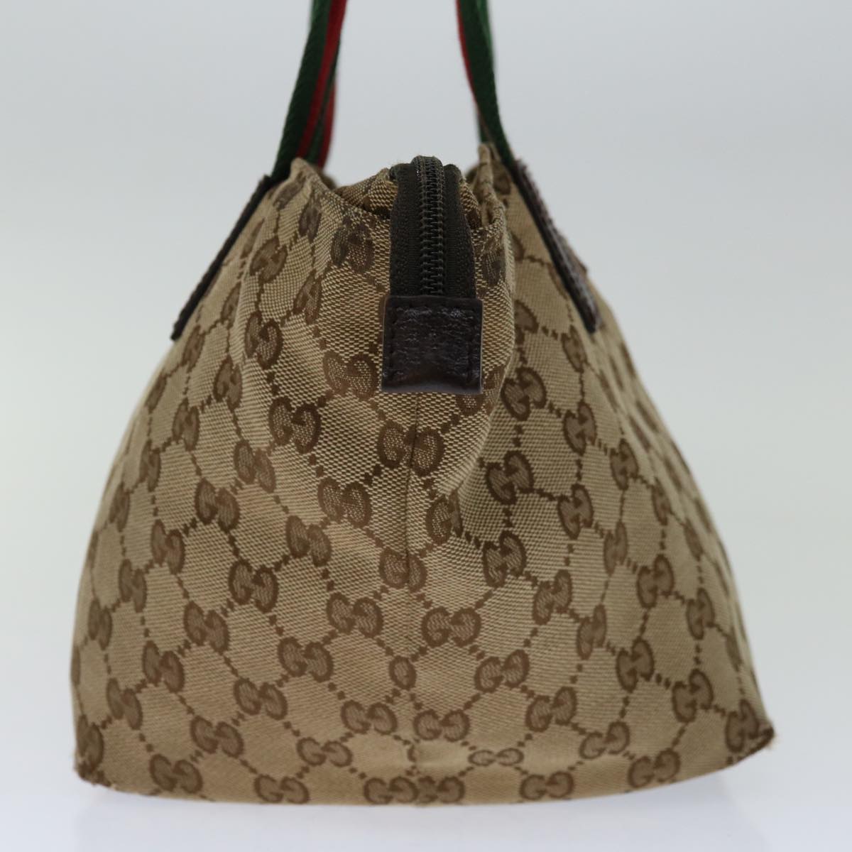 GUCCI GG Canvas Web Sherry Line Tote Bag Red Beige Green 131228  10923