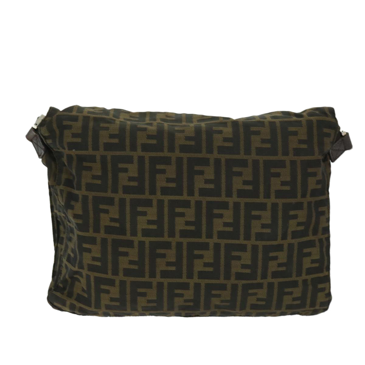 Luxury FendiZucca Canvas Shoulder Bag Black Brownyk10938