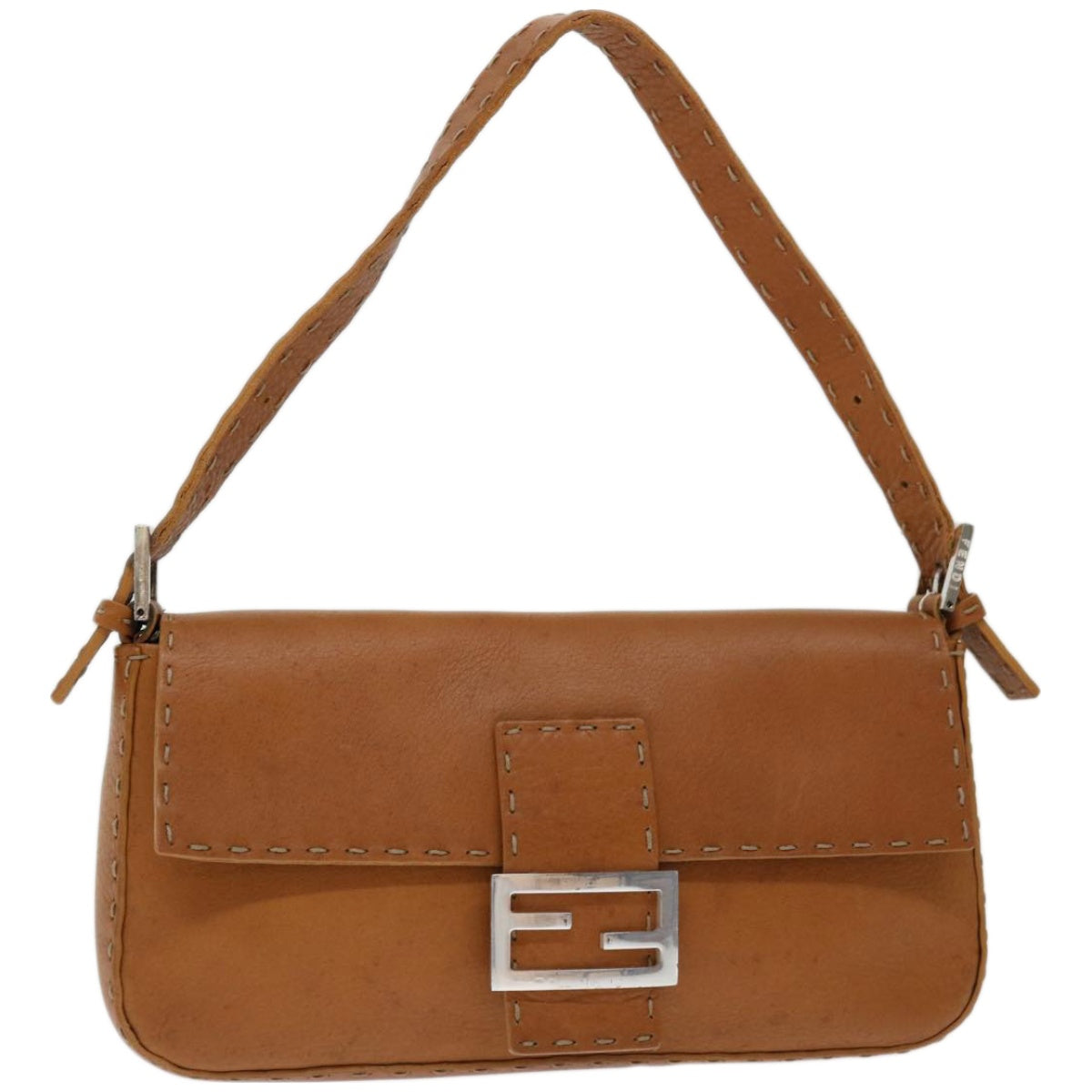Luxury FendiCeleria Mamma Baguette Shoulder Bag Leather Brownyk10979