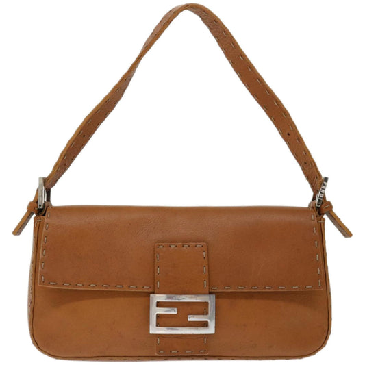 Luxury FendiCeleria Mamma Baguette Shoulder Bag Leather Brownyk10979