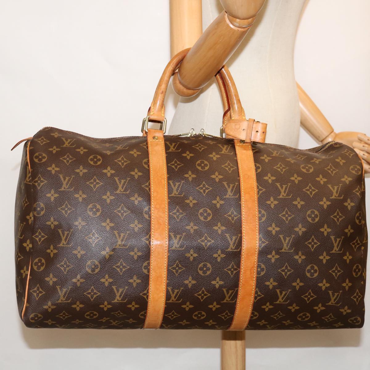 LOUIS VUITTON Monogram Keepall 50 Boston Bag M41426 LV yk11001