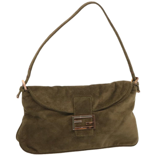 Luxury FendiMamma Baguette Shoulder Bag Suede Brownyk11030