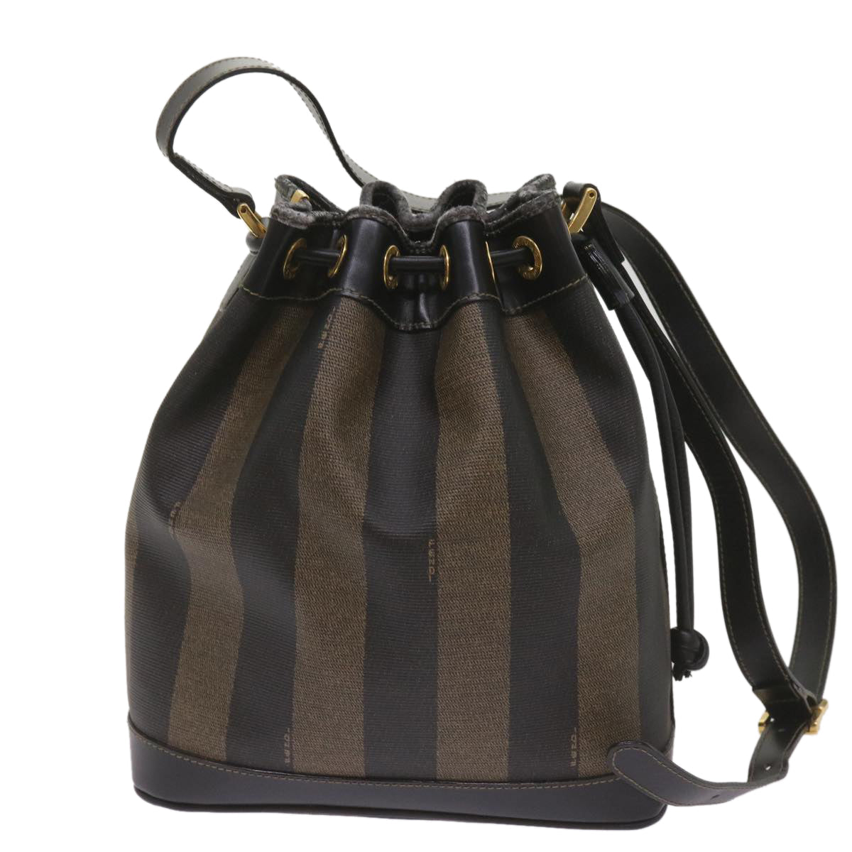 Luxury FendiPecan Canvas Shoulder Bag Brown Blackyk11035