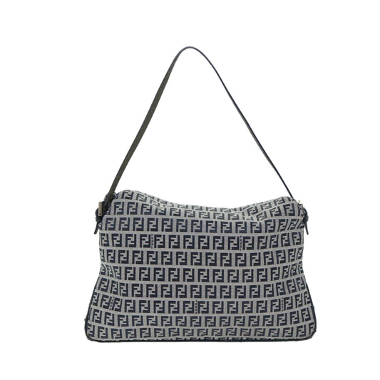 Luxury FendiZucchino Canvas Mamma Baguette Shoulder Bag Navyyk11046