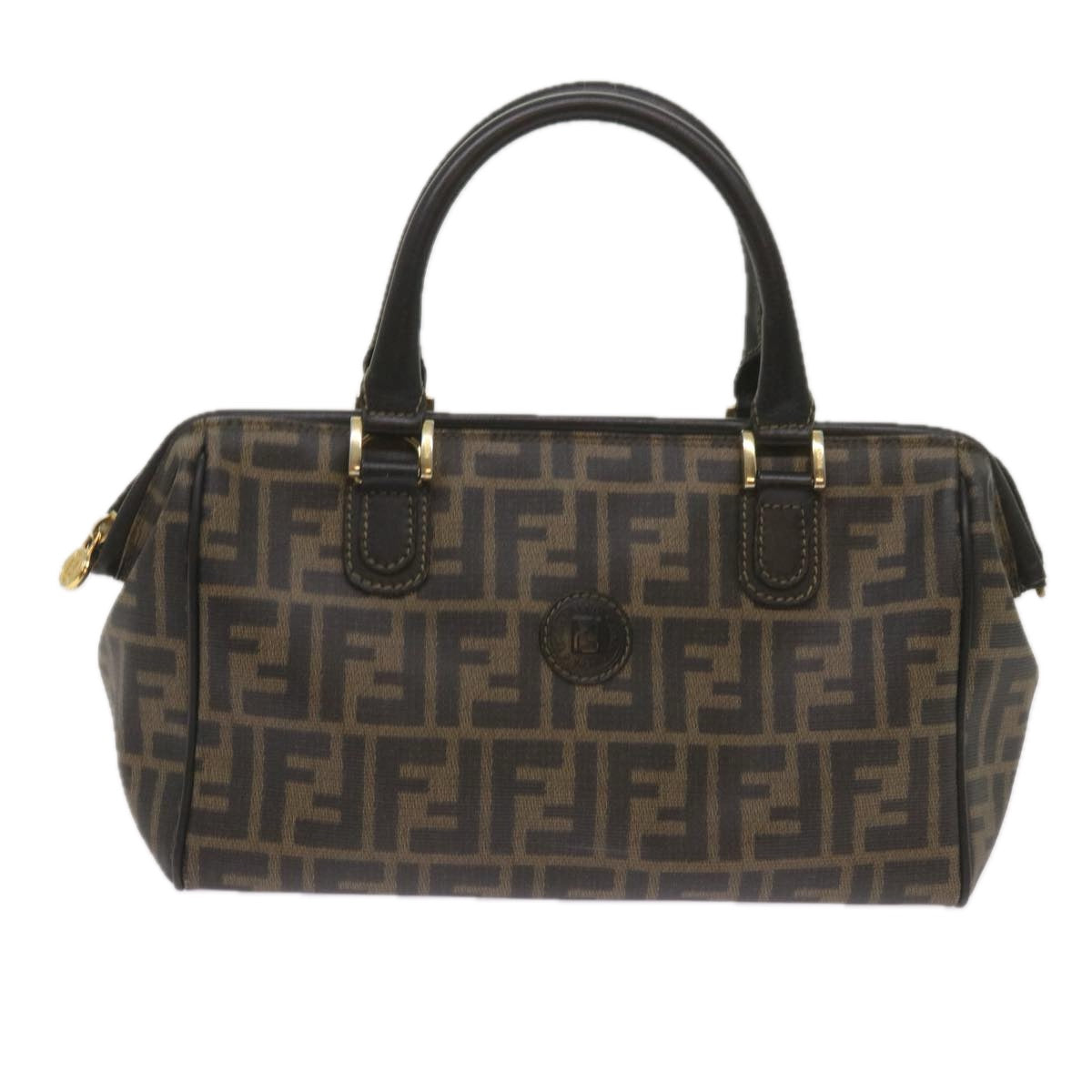 Luxury FendiZucca Canvas Hand Bag Black Brownyk11054
