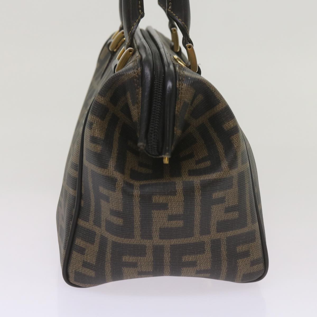 Luxury FendiZucca Canvas Hand Bag Black Brownyk11054