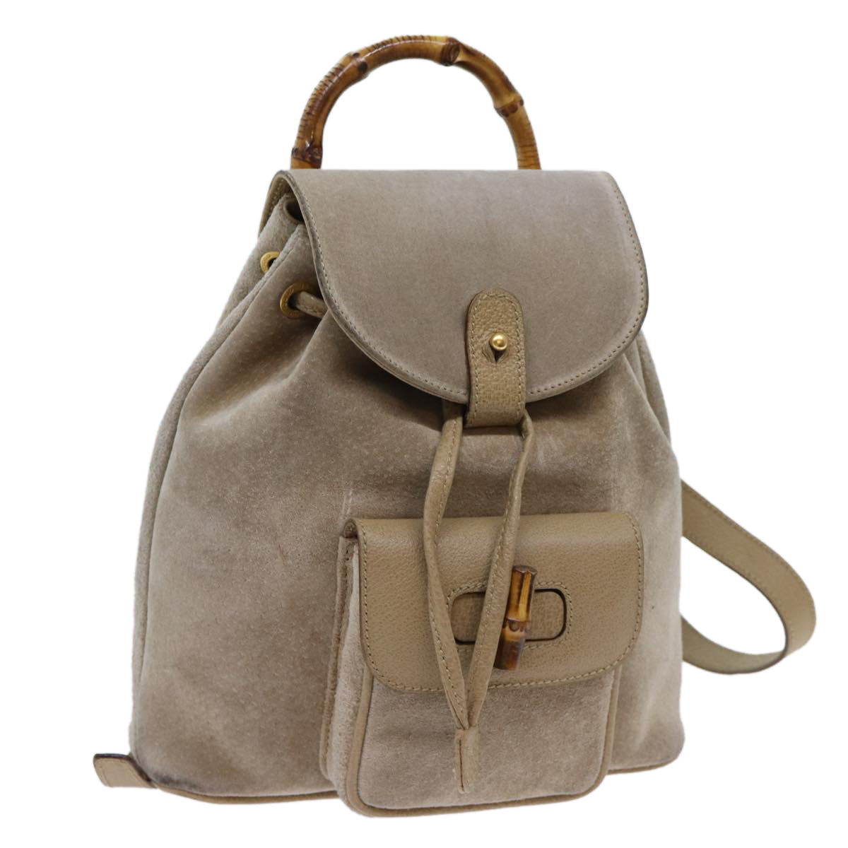 Luxury Gucci Trending 2025 Bamboo Backpack Suede Beige 003 3444 0030  11065