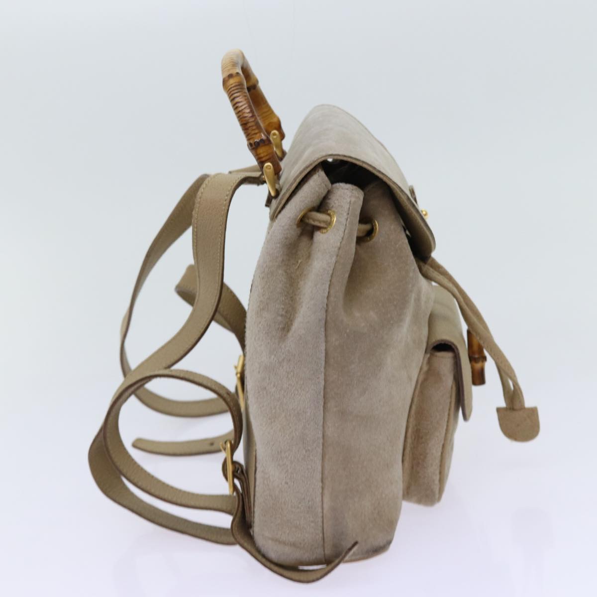 Luxury Gucci Trending 2025 Bamboo Backpack Suede Beige 003 3444 0030  11065