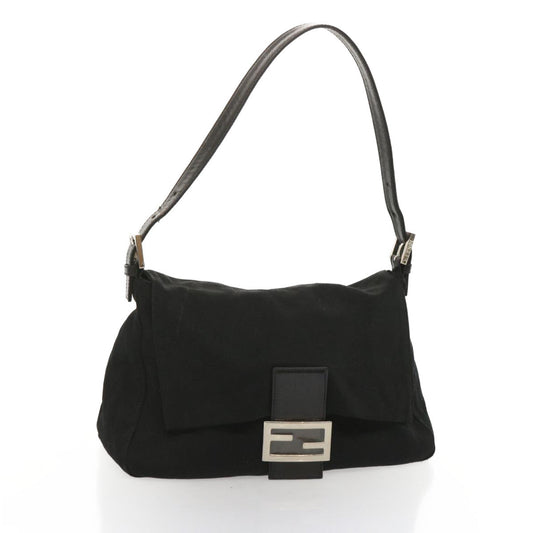 Luxury FendiMamma Baguette Shoulder Bag Nylon Blackyk11070