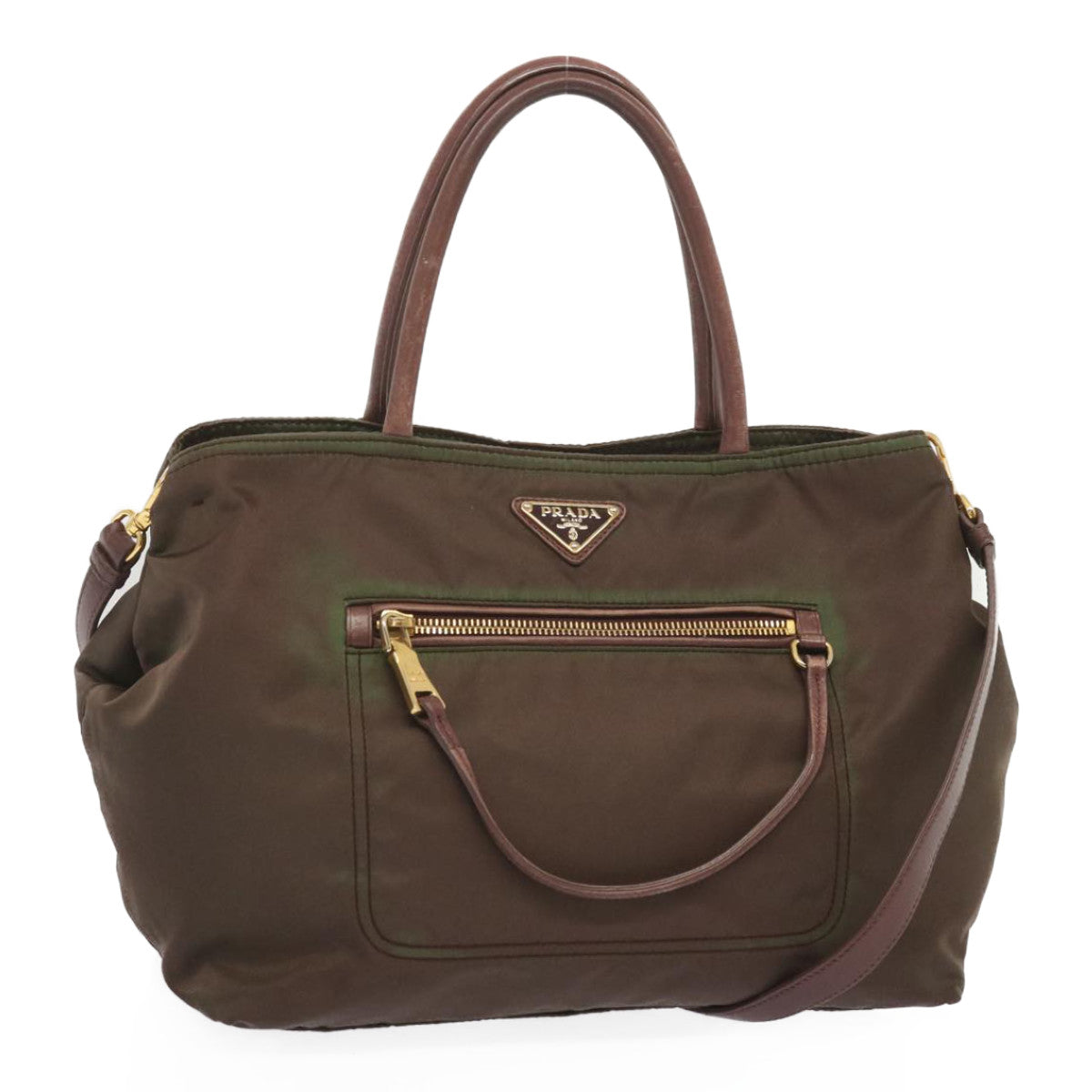 Luxury PradaHand Bag Nylon 2way Brown yk11190