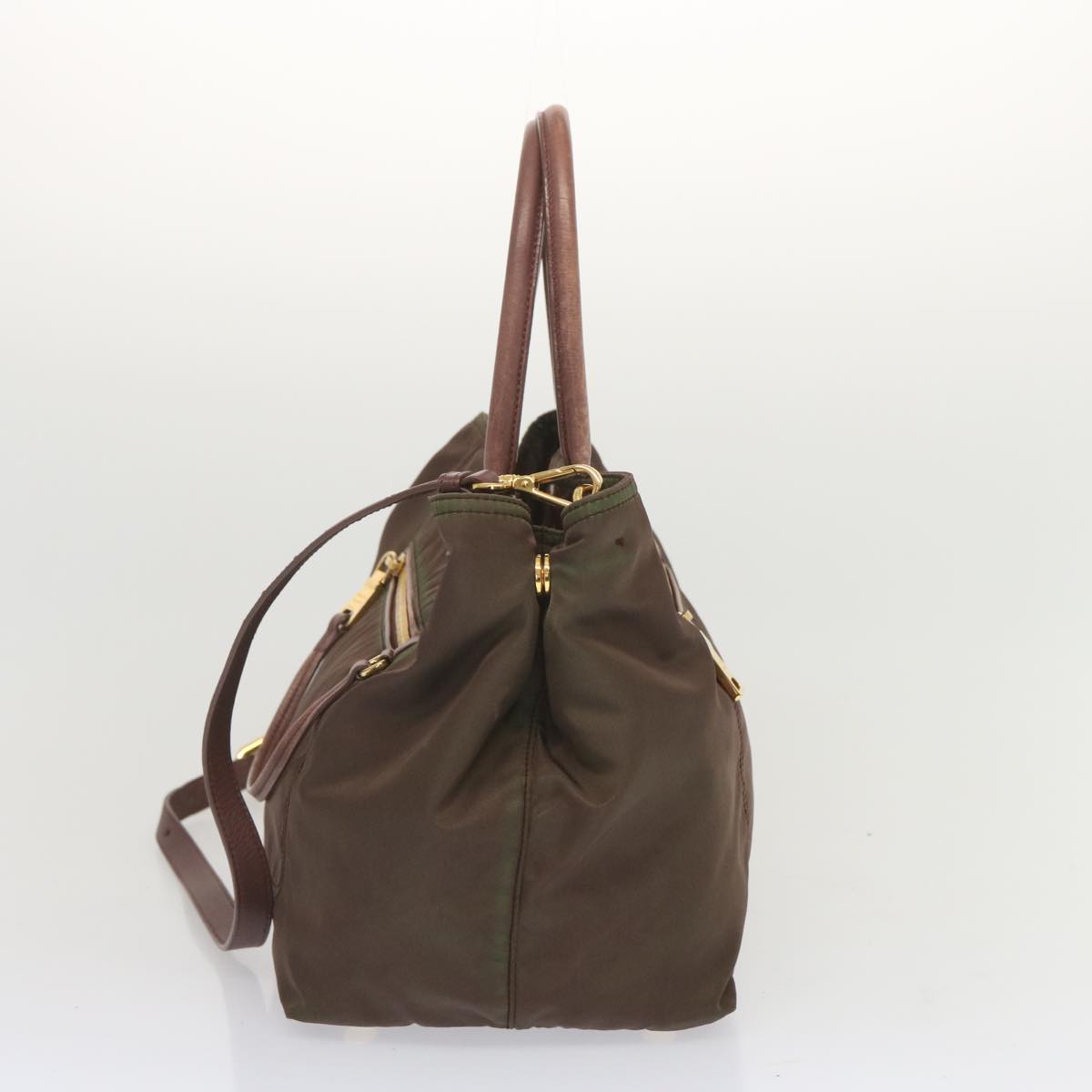 Luxury PradaHand Bag Nylon 2way Brown yk11190