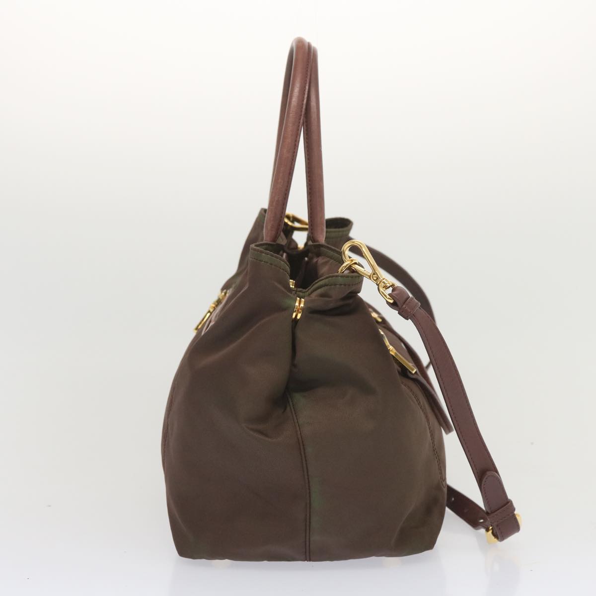 Luxury PradaHand Bag Nylon 2way Brown yk11190