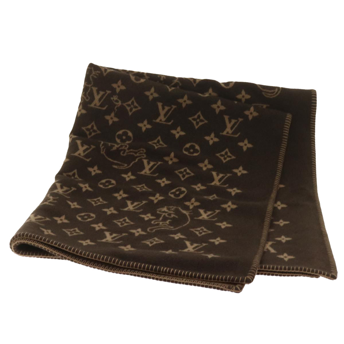LOUIS VUITTON Catgram Blanket Couverture Wool Cashmere MP2259 LV yk11225A