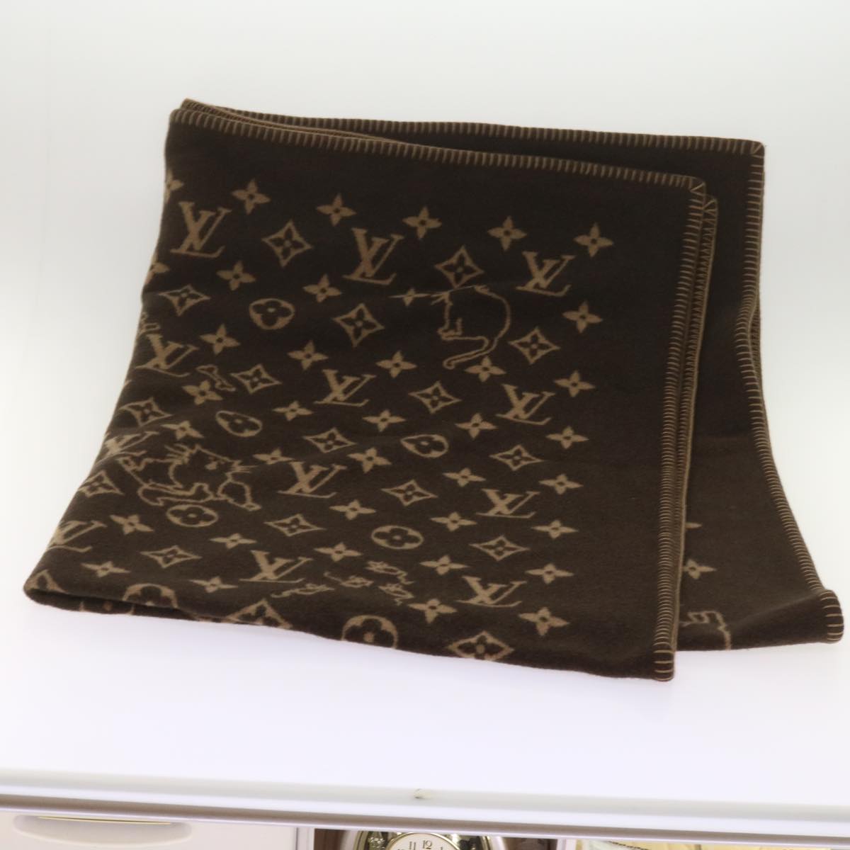 LOUIS VUITTON Catgram Blanket Couverture Wool Cashmere MP2259 LV yk11225A