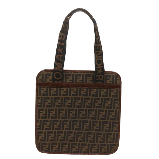 Luxury FendiZucca Canvas Tote Bag Black Brownyk11261
