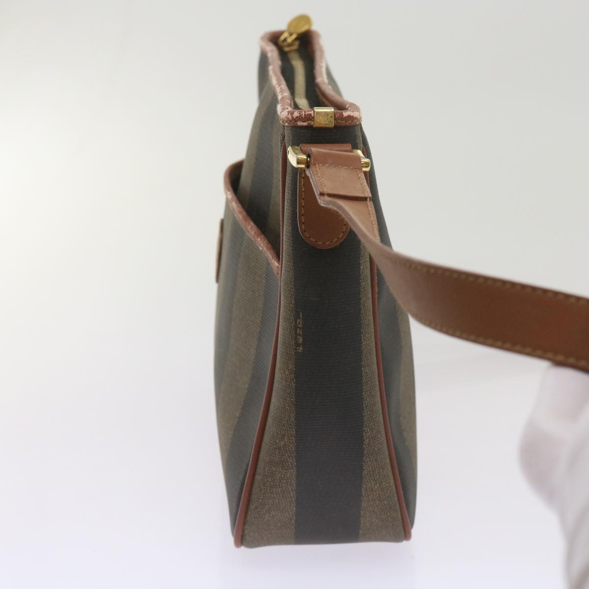Luxury FendiPecan Canvas Shoulder Bag Brown Blackyk11276