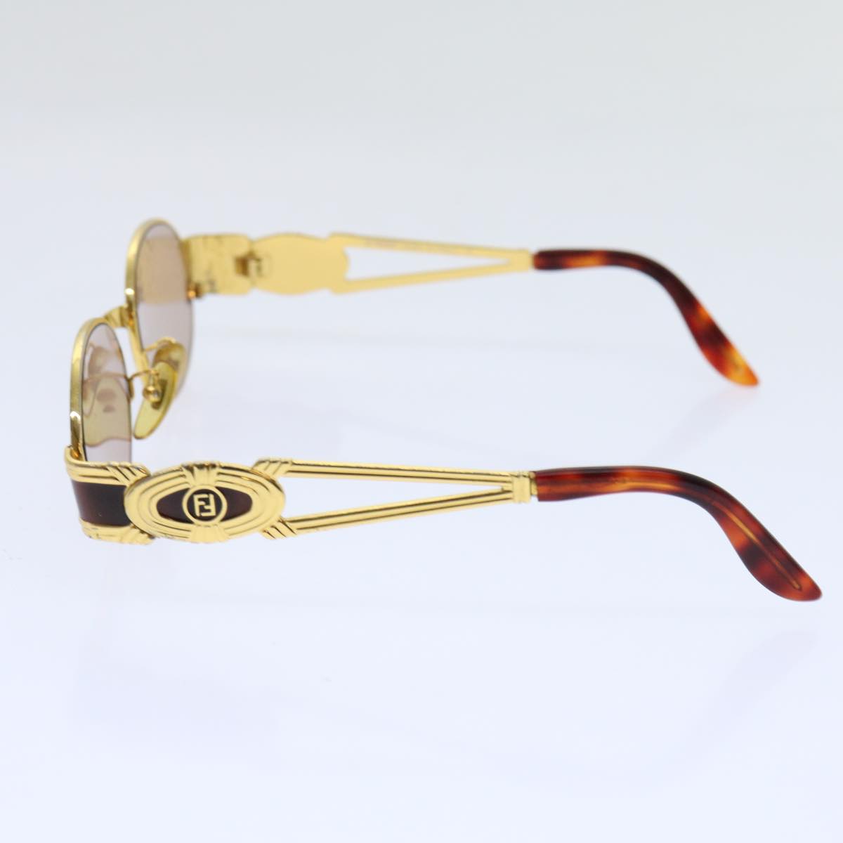 Luxury FendiSunglasses metal Gold Brownyk11319