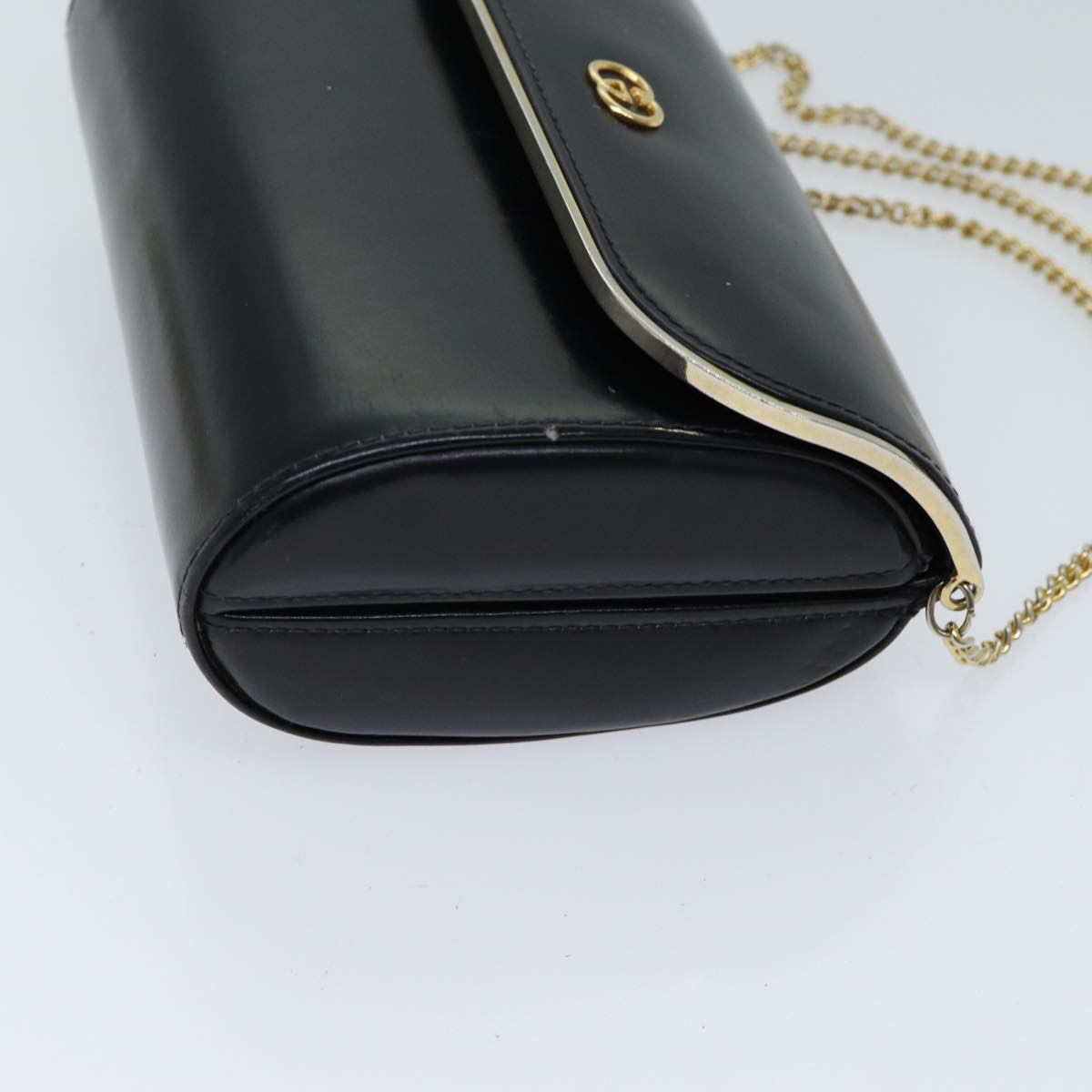 Luxury Gucci Trending 2025 Interlocking Chain Shoulder Bag Leather Black  11350