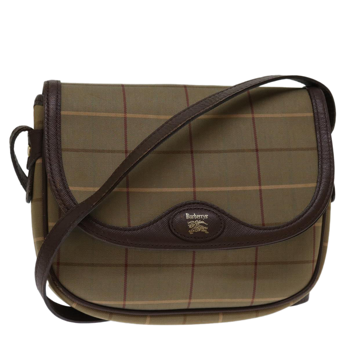 Luxury BurberrySs Nova Check Shoulder Bag Canvas Beige Auth yk11355