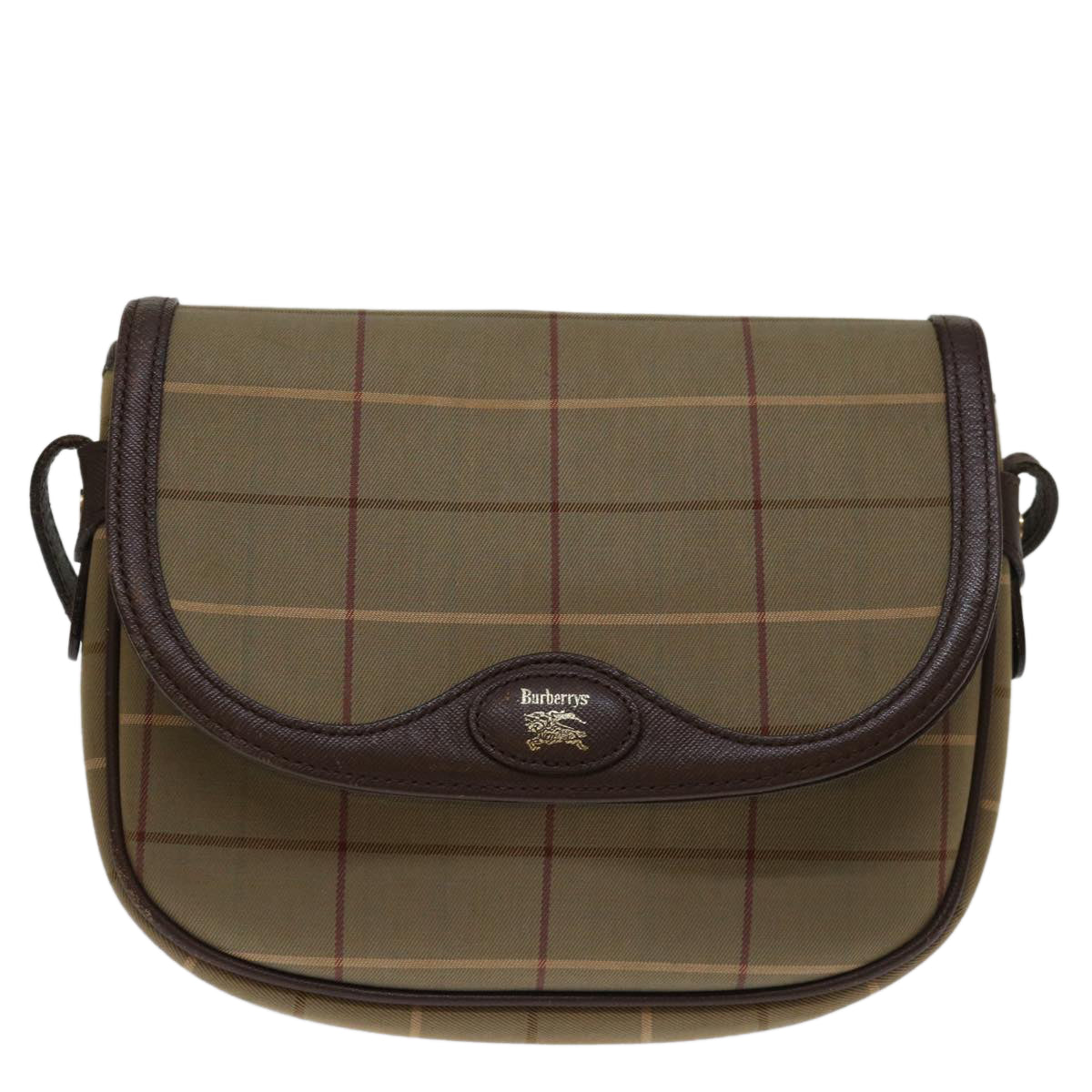Luxury BurberrySs Nova Check Shoulder Bag Canvas Beige Auth yk11355