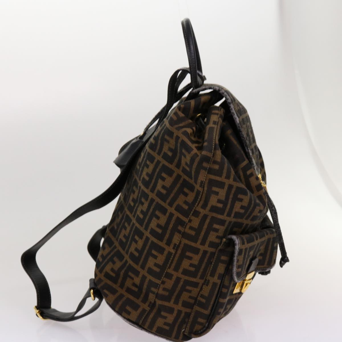 Luxury FendiZucca Canvas Backpack Brown Blackyk11410