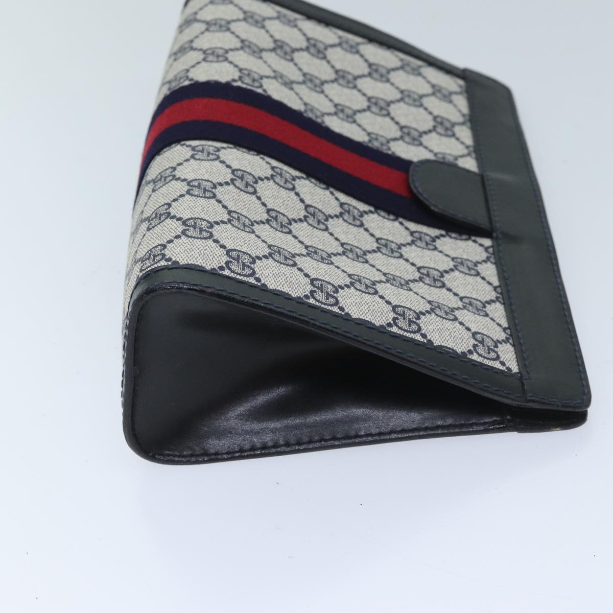 Luxury Gucci Trending 2025 GG Supreme Sherry Line Clutch Bag PVC Navy Red 010 378  11431