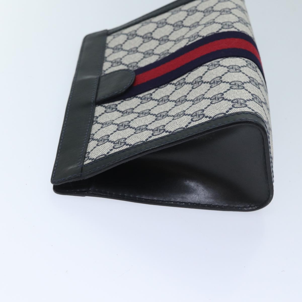 Luxury Gucci Trending 2025 GG Supreme Sherry Line Clutch Bag PVC Navy Red 010 378  11431