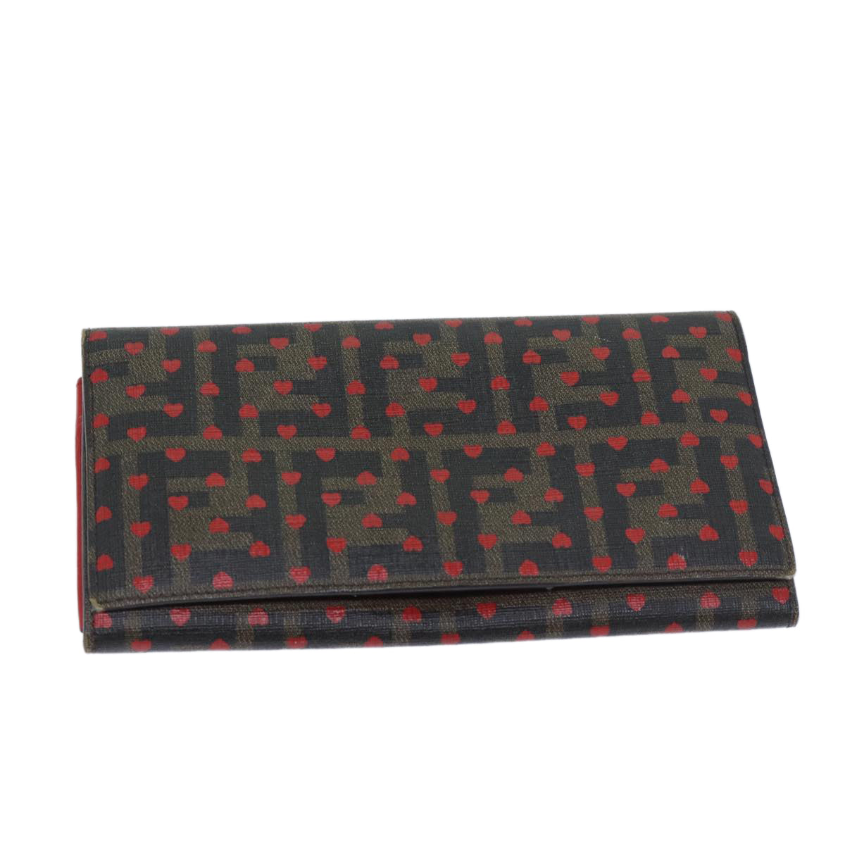 Luxury FendiZucca Canvas Long Wallet Black Brownyk11434
