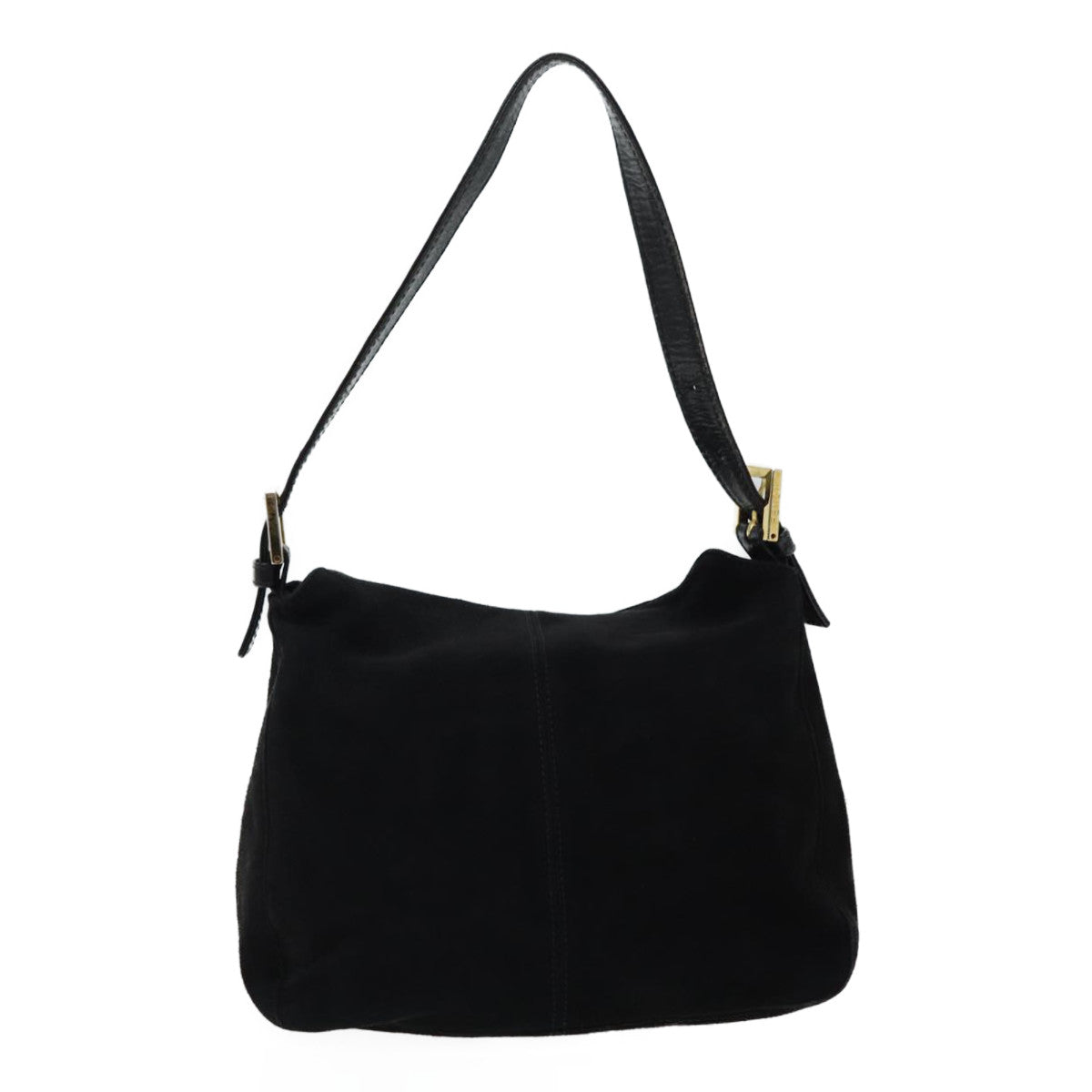 Luxury FendiMamma Baguette Shoulder Bag Suede Blackyk11454