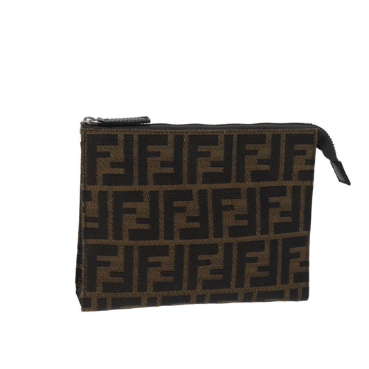 Luxury FendiZucca Canvas Pouch Brown Blackyk11460