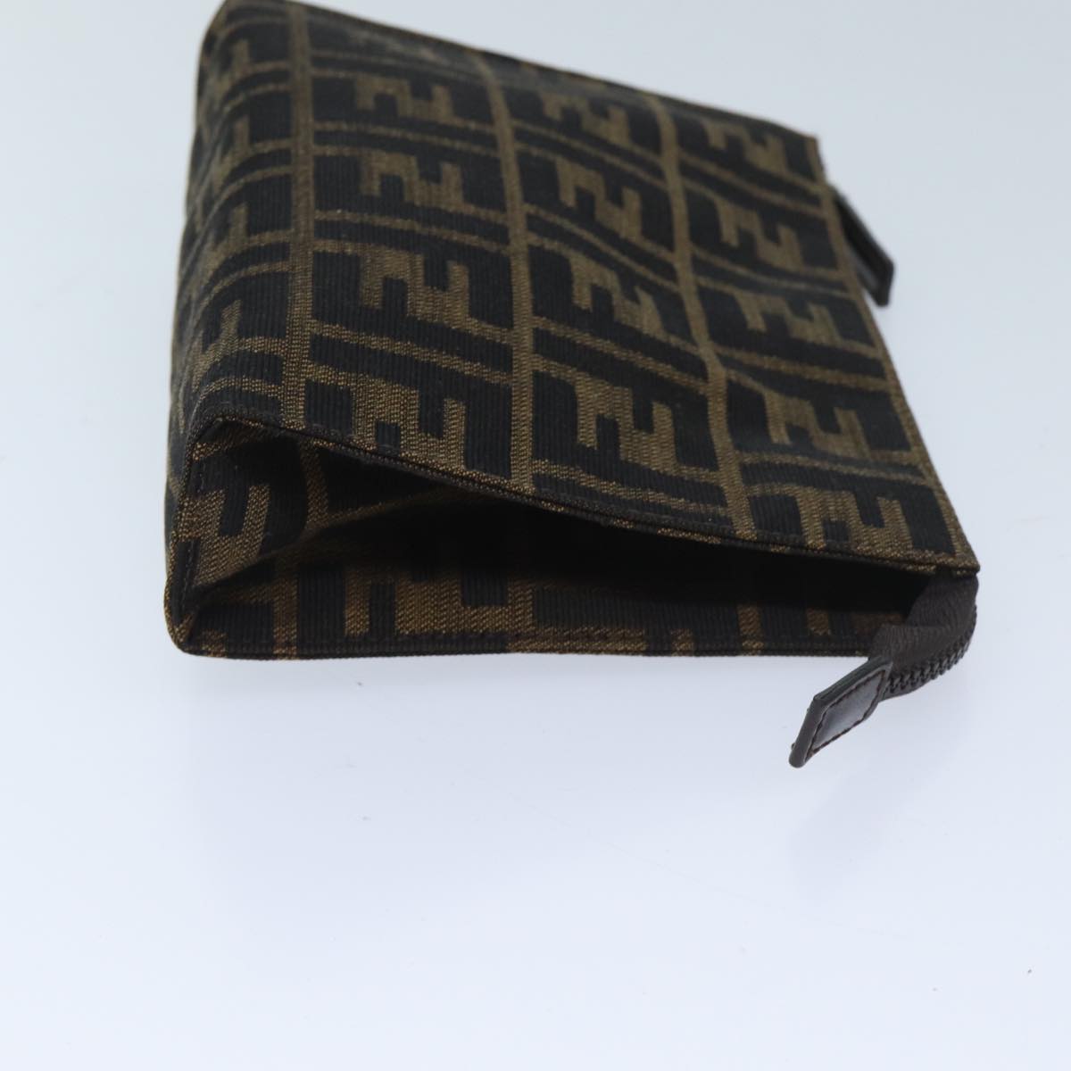 Luxury FendiZucca Canvas Pouch Brown Blackyk11460