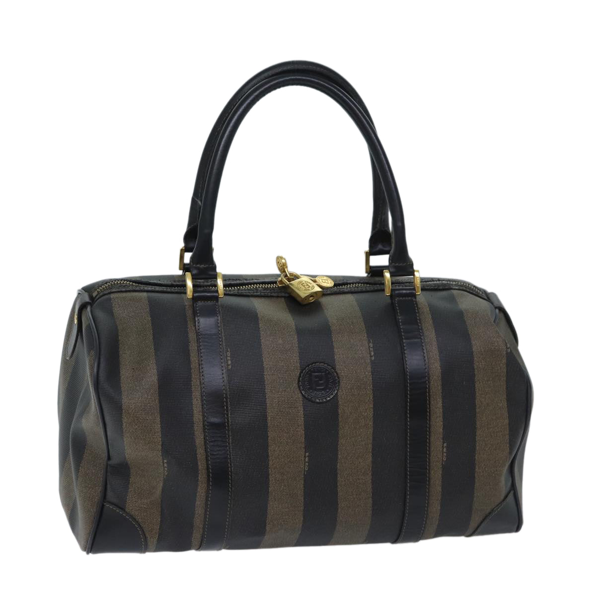 Luxury FendiPecan Canvas Boston Bag Brownyk11462