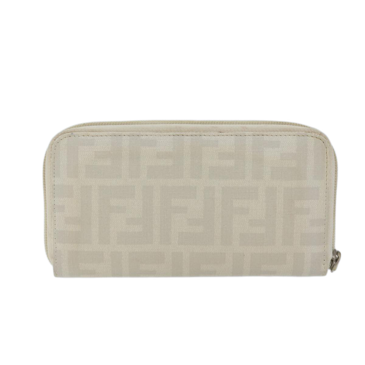 Luxury FendiZucca Canvas Long Wallet Whiteyk11469