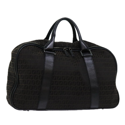 Luxury FendiZucchino Canvas Boston Bag Blackyk11470