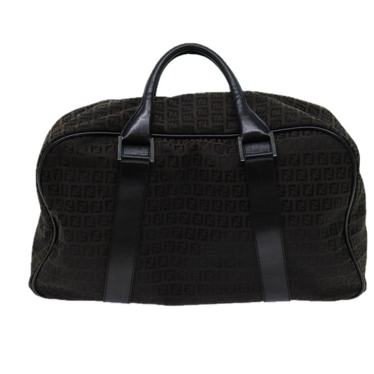 Luxury FendiZucchino Canvas Boston Bag Blackyk11470