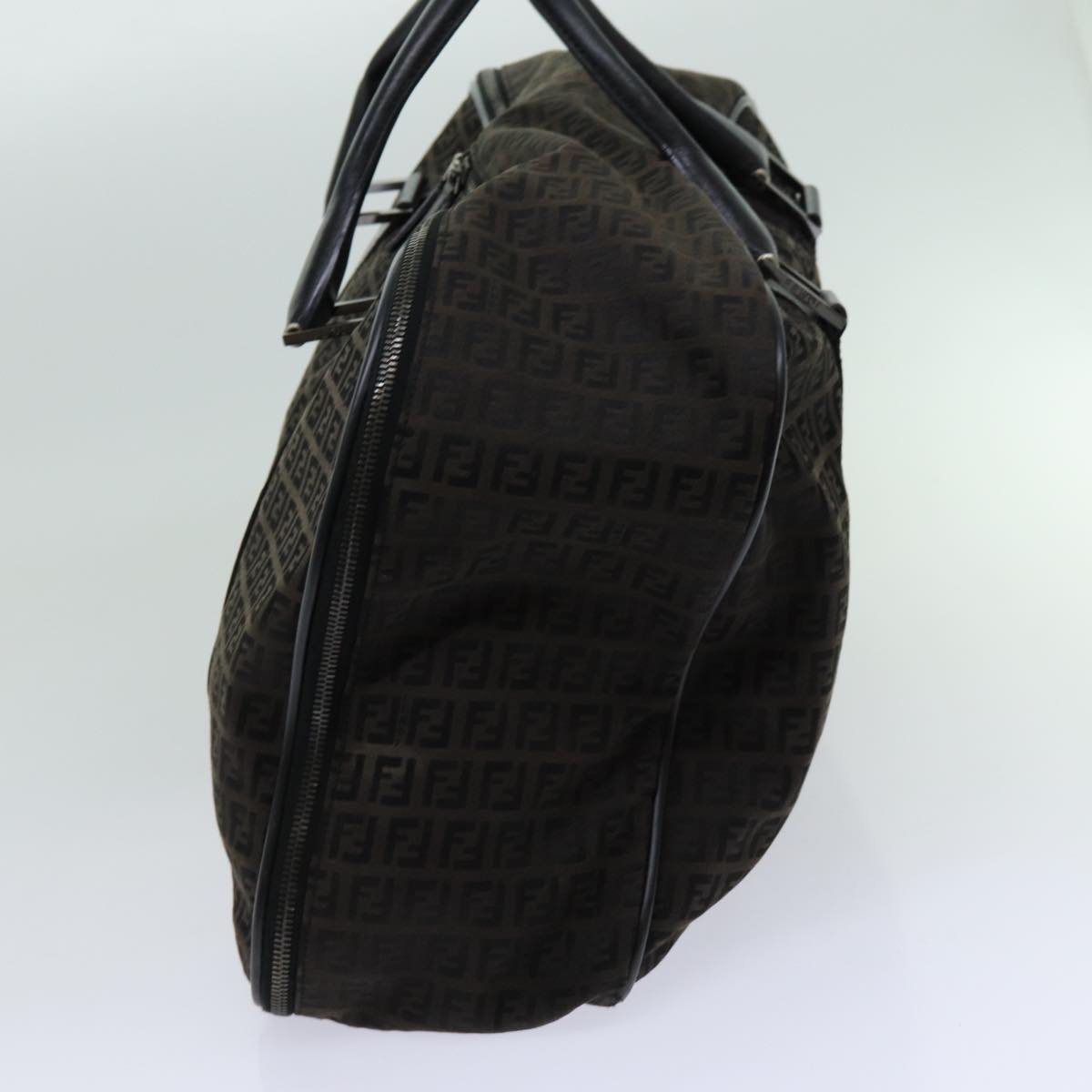Luxury FendiZucchino Canvas Boston Bag Blackyk11470