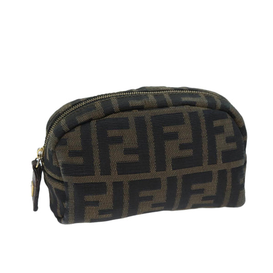 Luxury FendiZucca Canvas Pouch Brown Blackyk11488