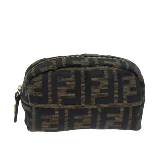 Luxury FendiZucca Canvas Pouch Brown Blackyk11488