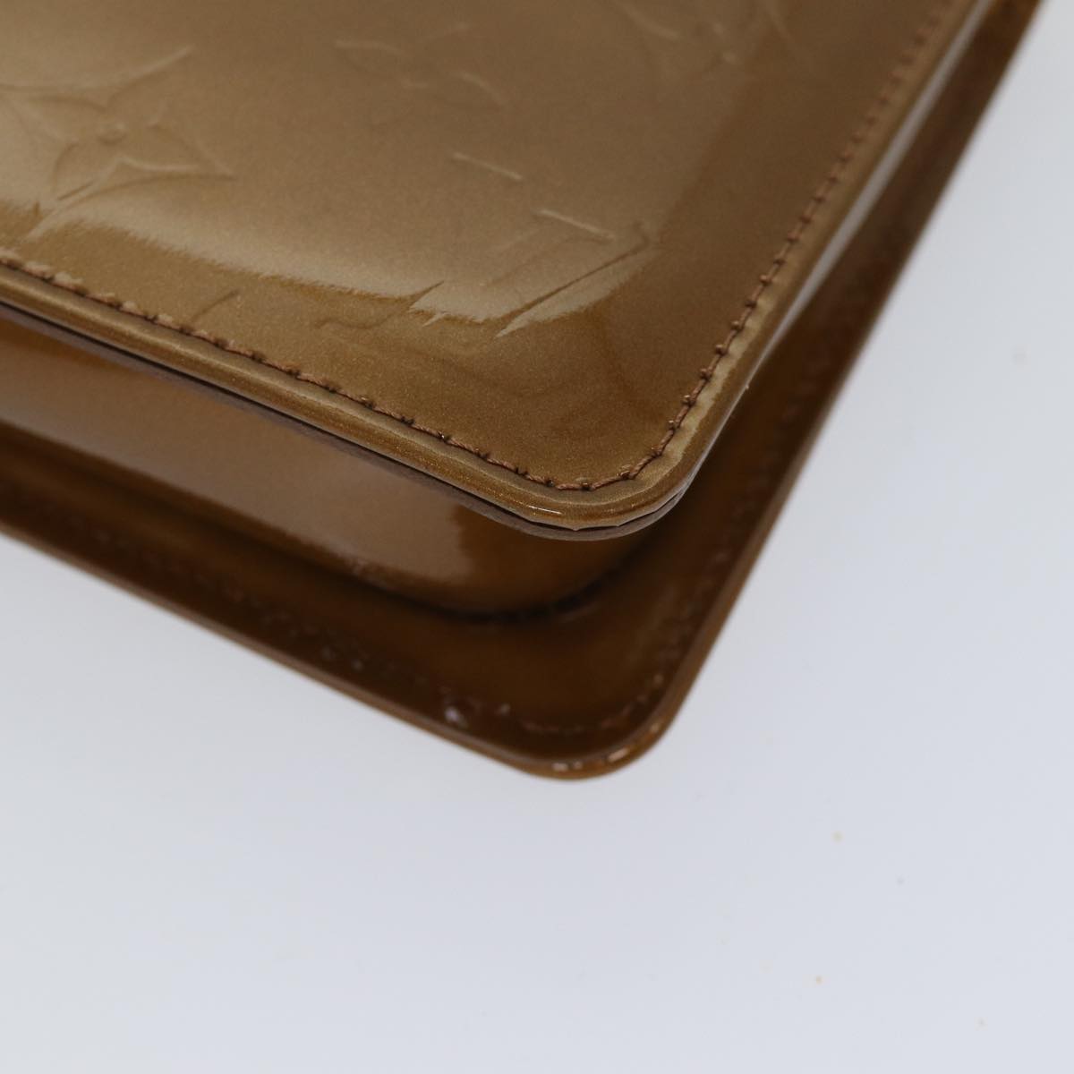LOUIS VUITTON Monogram Vernis Lexington Pouch Bronze M91133 LV yk11556