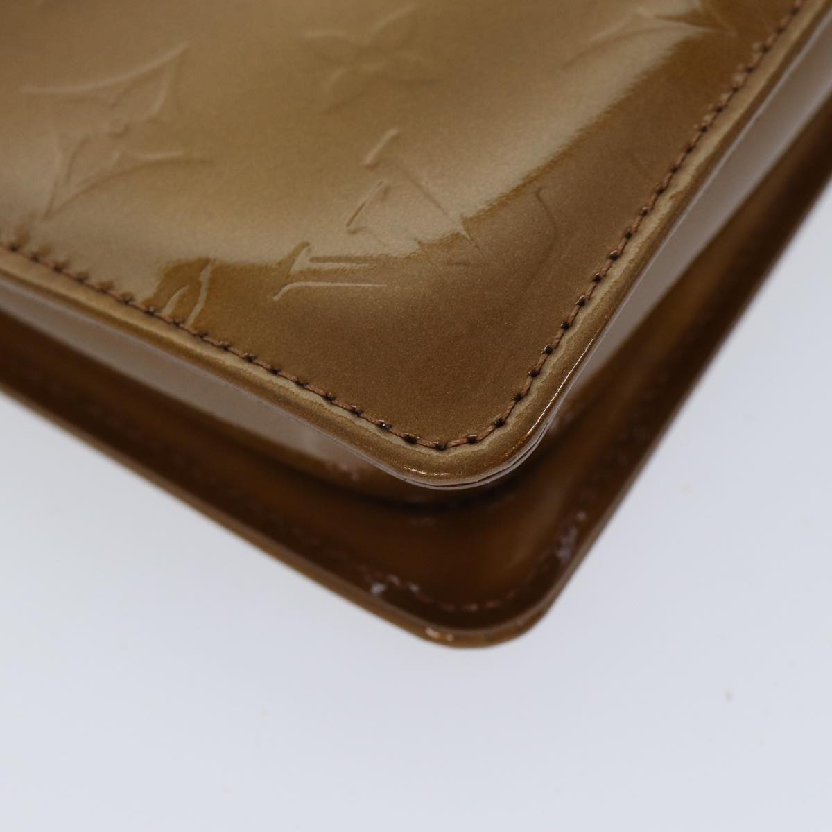 LOUIS VUITTON Monogram Vernis Lexington Pouch Bronze M91133 LV yk11556