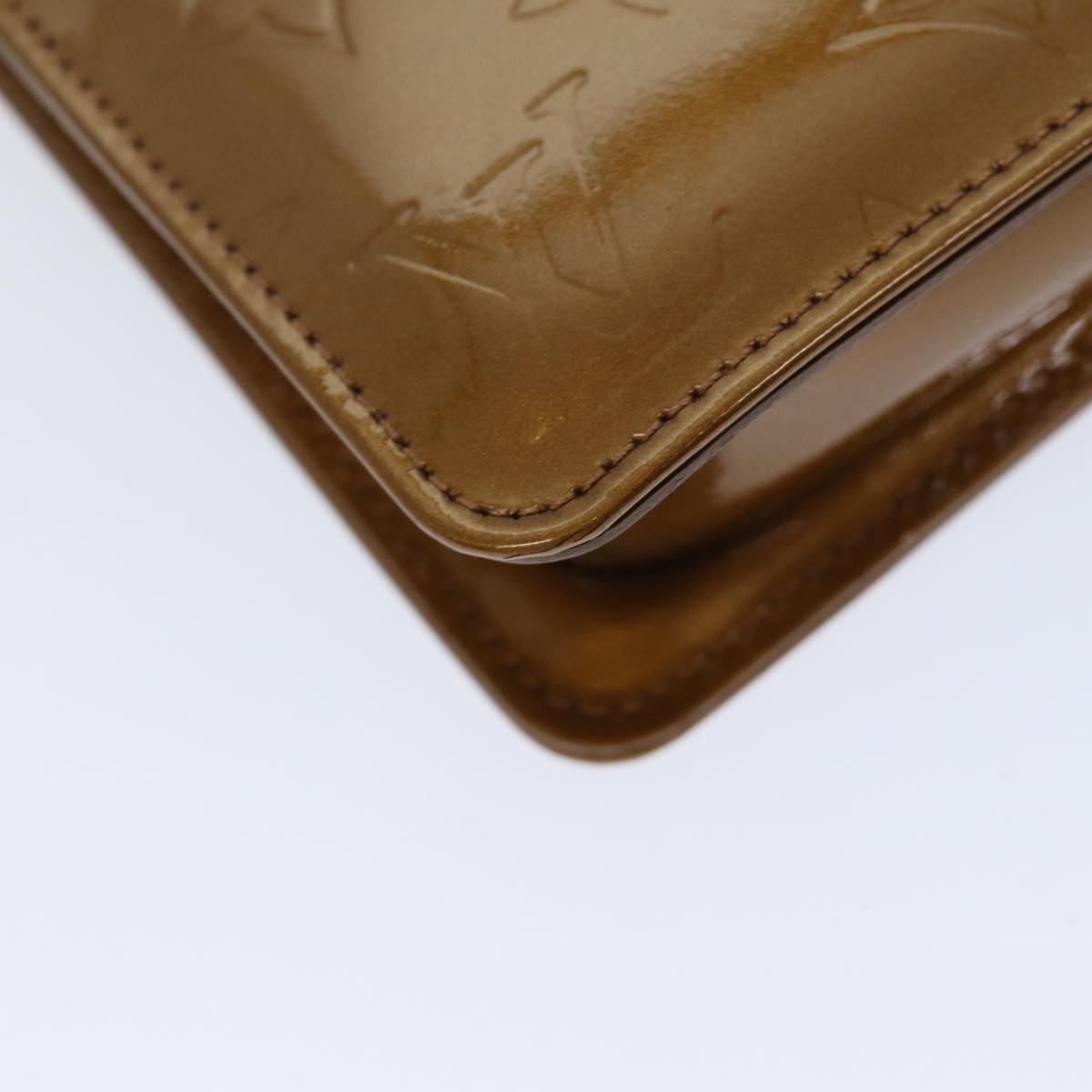 LOUIS VUITTON Monogram Vernis Lexington Pouch Bronze M91133 LV yk11556